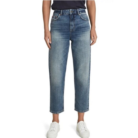 💕REISS💕 Elle High Waist Crop Jeans ~ Mid Blue 30 NWT - Picture 4 of 16